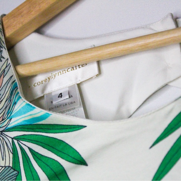 Corey Lynn Calter Anthropology White and Green Tropical Jumpsuit - Picture 10 of 10